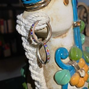 Silver Huggies earrings